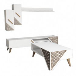 Conjunto de muebles de salón Beril blanco Practica Hogar