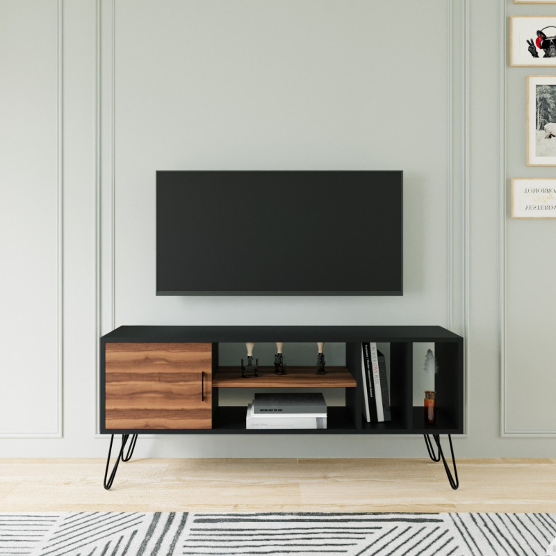 Mueble TV Tugba-L3023 marrón oscuro Practica Hogar Mueble TV Tugba-L3023 marrón oscuro Practica Hogar