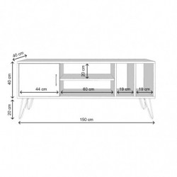 Mueble TV Tugba-L3023 marrón oscuro Practica Hogar