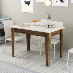 Mesa de cocina Kiev 506 blanco nogal Practica Hogar
