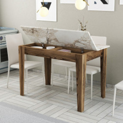 Mesa de cocina Kiev 506 blanco nogal Practica Hogar