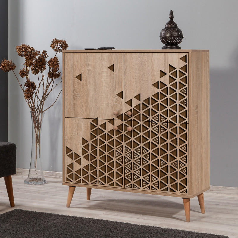 Mueble auxiliar Multilux-124 sonoma roble Practica Hogar Mueble auxiliar Multilux-124 sonoma roble Practica Hogar