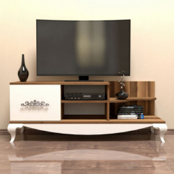 Mueble TV Sultan blanco nogal Practica Hogar