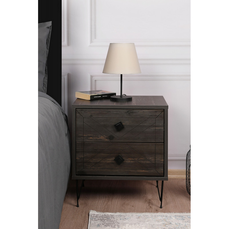 Mesita de noche Luna marron oscuro Practica Hogar Mesita de noche Luna marron oscuro Practica Hogar