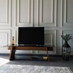 Mueble TV TV201 negro nogal Practica Hogar