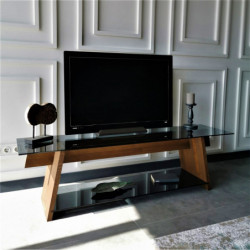 Mueble TV TV201 negro nogal Practica Hogar