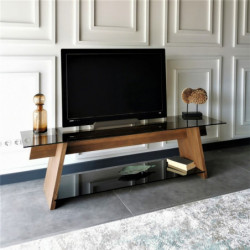 Mueble TV TV201 negro nogal Practica Hogar