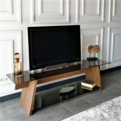 Mueble TV TV201 negro nogal Practica Hogar