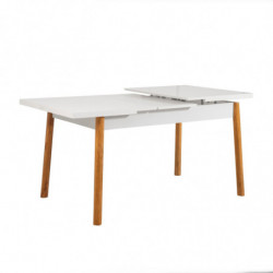 Mesa de comedor extensible Santiago Masa pino atlántico blanco Practica Hogar