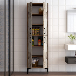 Mueble auxiliar Berlin A blanco nogal Practica Hogar
