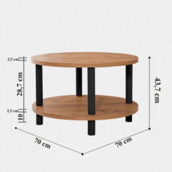 Mesa de centro Roby pino atlántico negro Practica Hogar