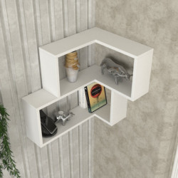 Estante de pared Bulut blanco Practica Hogar