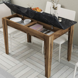 Mesa de cocina Kiev 509 negro nogal Practica Hogar