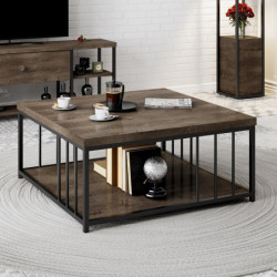 Mesa de centro Zenn negro nogal Practica Hogar