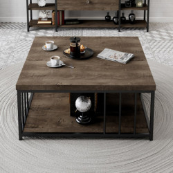 Mesa de centro Zenn negro nogal Practica Hogar