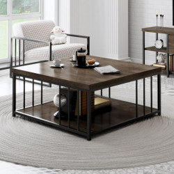 Mesa de centro Zenn negro nogal Practica Hogar