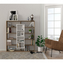 Librería Ample blanco nogal Practica Hogar