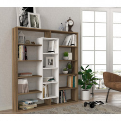 Librería Ample blanco nogal Practica Hogar