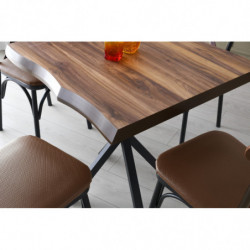 Mesa comedor Safir-1462 nogal Practica Hogar