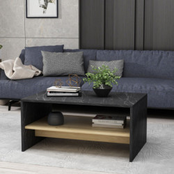 Mesa de centro Apollon Negro Mármol Roble Zafiro Practica Hogar