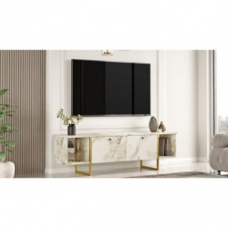 Mueble TV VG30-GE dorado blanco Practica Hogar