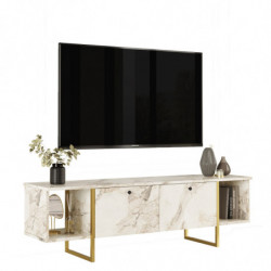 Mueble TV VG30-GE dorado blanco Practica Hogar