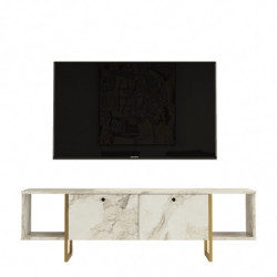 Mueble TV VG30-GE dorado blanco Practica Hogar