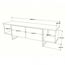 Mueble TV VG30-GE dorado blanco Practica Hogar
