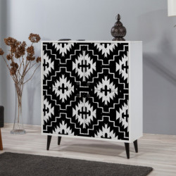 Mueble auxiliar Multilüx Swan blanco negro Practica Hogar