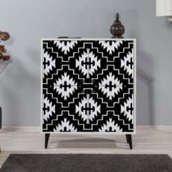 Mueble auxiliar Multilüx Swan blanco negro Practica Hogar