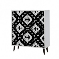 Mueble auxiliar Multilüx Swan blanco negro Practica Hogar