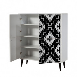 Mueble auxiliar Multilüx Swan blanco negro Practica Hogar