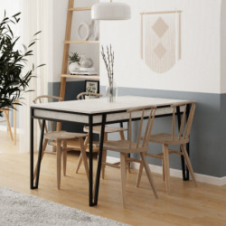 Mesa de comedor extensible Pal blanco Practica Hogar