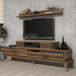 Conjunto de muebles de salón Eylül nogal Practica Hogar