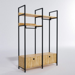 Armario Perm-L638 roble negro Practica Hogar