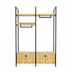 Armario Perm-L638 roble negro Practica Hogar