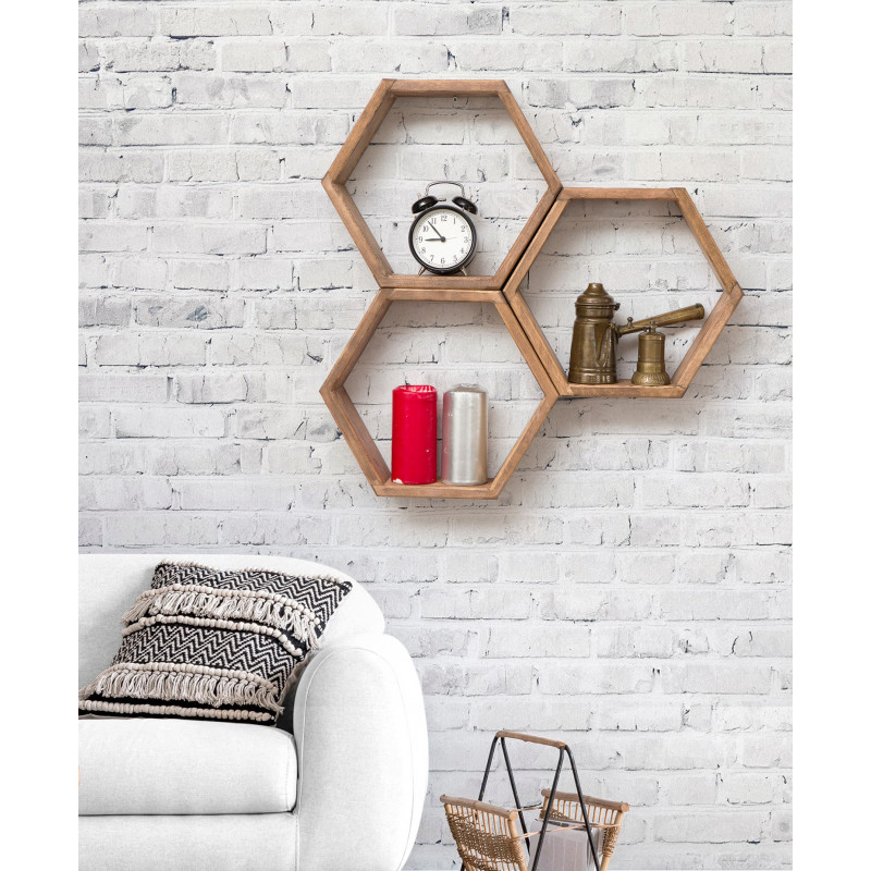 Estante de pared ELFO-nogal Practica Hogar