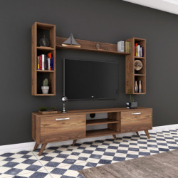 Mueble TV con estante M5-240 nogal Practica Hogar