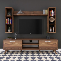 Mueble TV con estante M5-240 nogal Practica Hogar