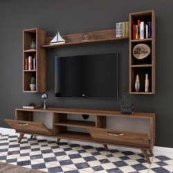Mueble TV con estante M5-240 nogal Practica Hogar