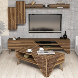 Conjunto de muebles de salón Beril-nogal Practica Hogar