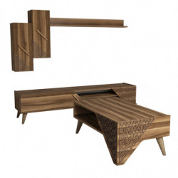 Conjunto de muebles de salón Beril-nogal Practica Hogar