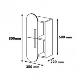 Estante de pared Rose amarillo nogal Practica Hogar