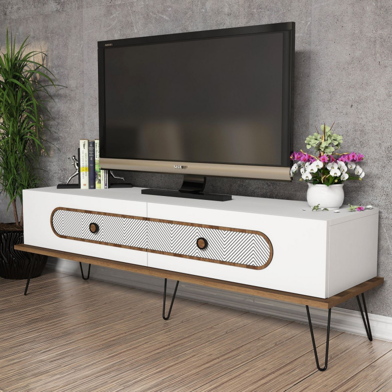 Mueble TV Ekol blanco Practica Hogar Mueble TV Ekol blanco Practica Hogar