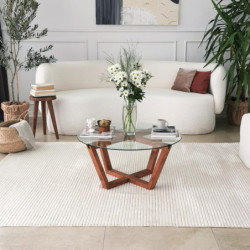 Mesa de centro Lotus madera natural Practica Hogar