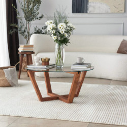 Mesa de centro Lotus madera natural Practica Hogar
