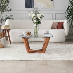 Mesa de centro Lotus madera natural Practica Hogar