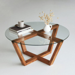 Mesa de centro Lotus madera natural Practica Hogar