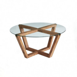 Mesa de centro Lotus madera natural Practica Hogar
