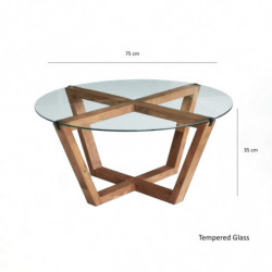 Mesa de centro Lotus madera natural Practica Hogar